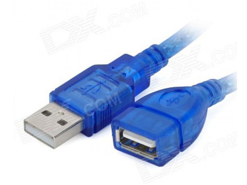 Кабель USB 2.0 подовжувач 1.5м мама-тато AM-AF подовжувач Блакитний