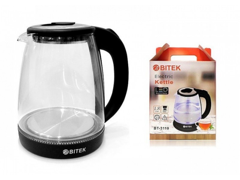 Скляний електрочайник BiTEK BT-3110 (Red)