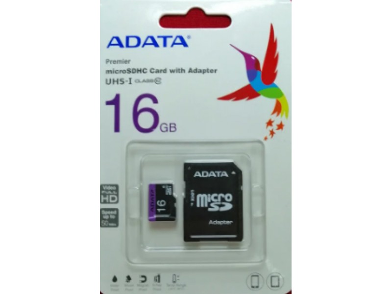 Карта пам' яті ADATA MicroSDHC 16Gb Карта пам' яті ADATA MicroSDHC 16Gb