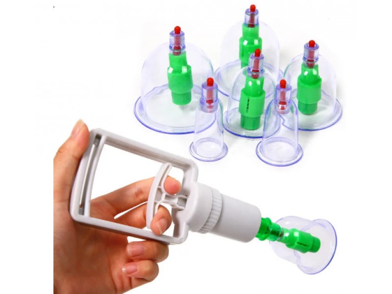 Вакуумні антицілютні масажні банки 6 штук з насосом