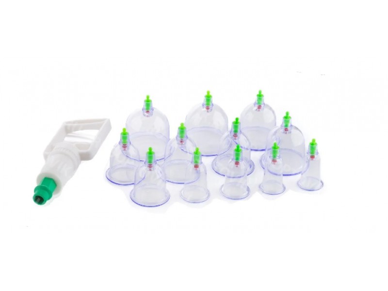 Вакуумні антицілютні масажні банки 12 штук з насосом
