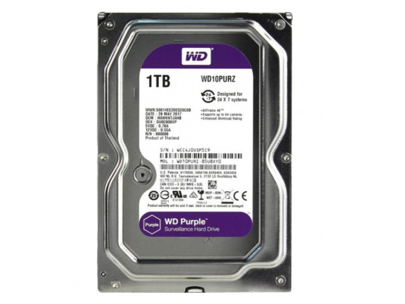 Жорсткий диск Western Digital Purple 1TB 64MB 5400rpm WD10PURX 3.5 SATA III