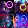Різнобарвлена кільцювання LED лампа 20 см з держаком для смартфону MJ20 RGB