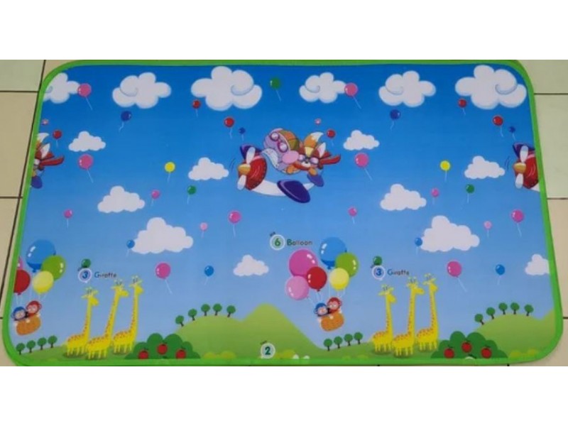 Дитячий ігровий килимок 0,5 см товстий Коврик з подвійною поверхнею (Зелена обводка)