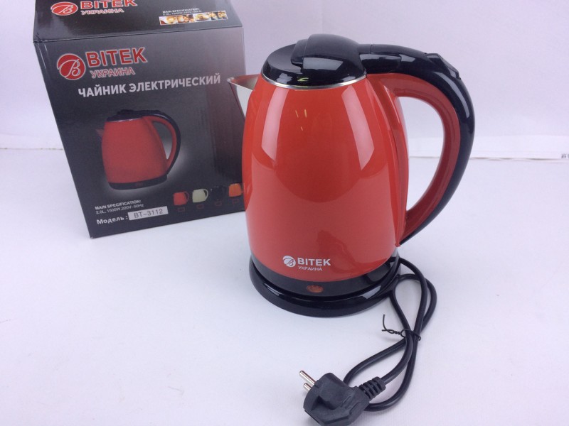 Електрочайник BITEK BT-3112 2,0л 1500В Червоний Електрочайник BITEK BT-3112 2,0л 1500В Червоний