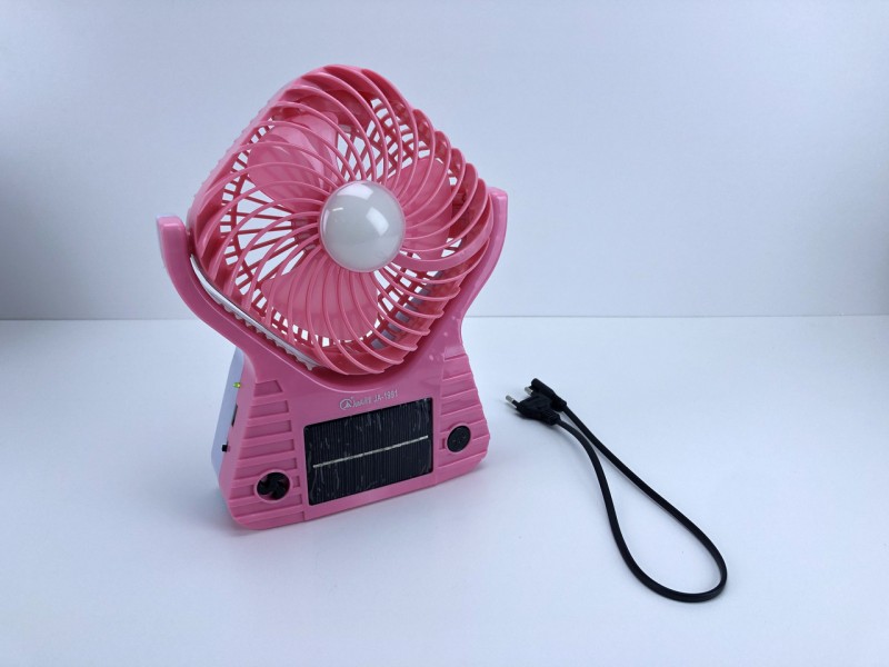 Регулирующийся вентилятор на солнечной батареи / 220В розовый