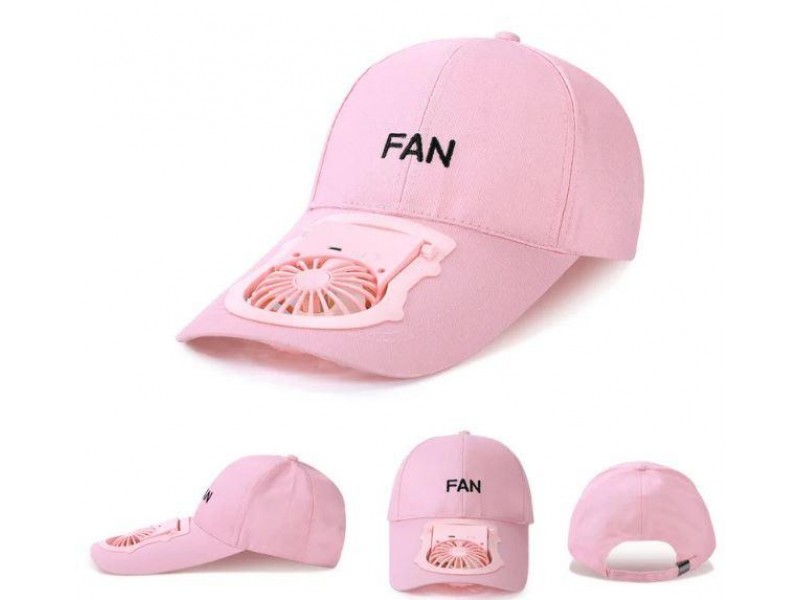 Літня кепка з вентилятором Розова