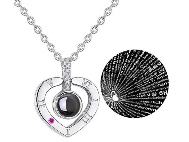 Срібний кулон серце I Love You