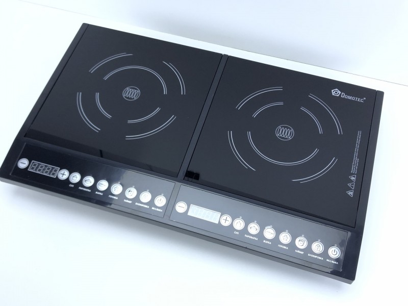 Плита індукційна Domotec MS-5862 Black (на 2 конфорки, настільна)
