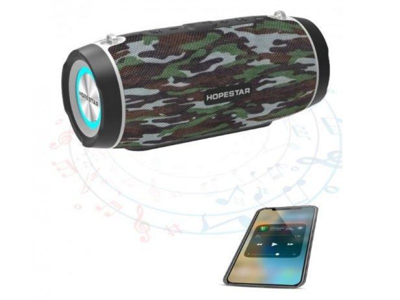 Колонка Портативна Bluetooth з динамічним освітленням Hpestar H45 Камуфляж Колонка Портативна Bluetooth з динамічним освітленням Hpestar H45 Камуфляж