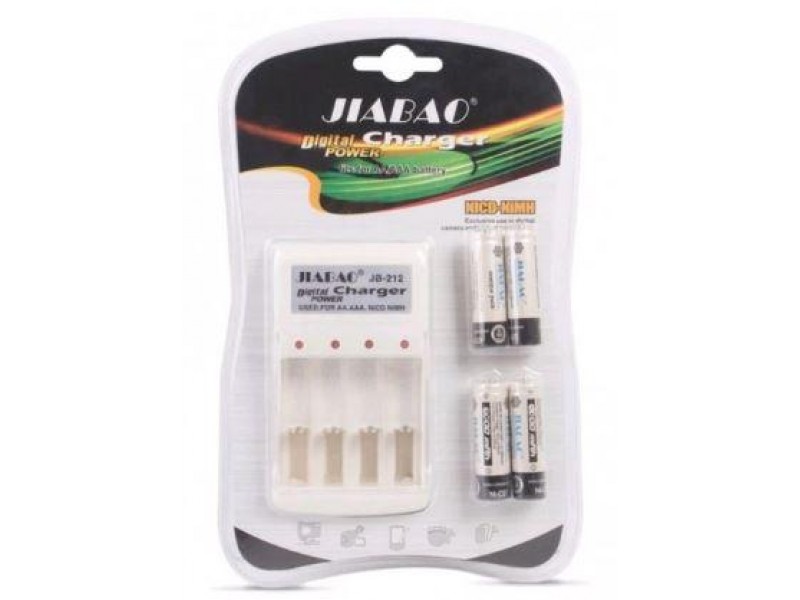 Зарядний пристрій з ААА акумуляторами Jiabao Digital Charger JB-212 AA Зарядний пристрій з ААА акумуляторами Jiabao Digital Charger JB-212 AA