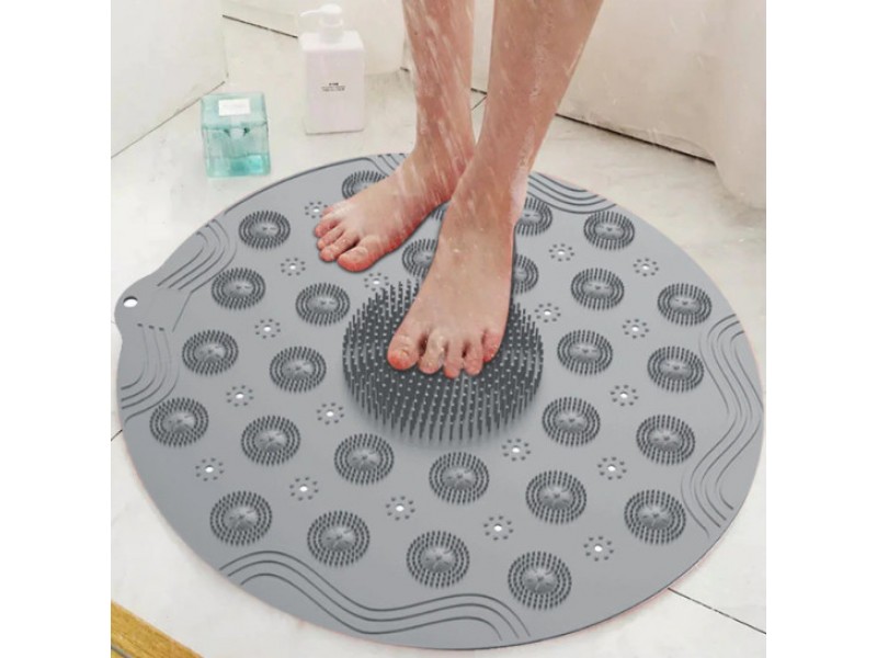 Коврик круглий з ПВХ для ванної кімнати РОЖЕВИЙ