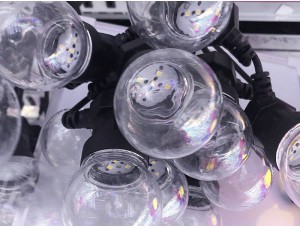 Гірлянда новорічна з прозрачних кульок 10штук 5м WATERPROF-BALL-10W-4 (теплий білий)