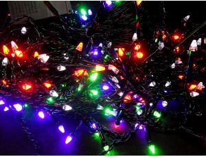 Гірлянда нового дня лампа конічного перерізу 7м 320LED (теплий білий) 320-SHORT-CURTAIN-7M-WW (чернений)
