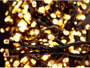 Гірлянда декорування велика 300LED (плитний білий) LED300W-8 (черний провід)