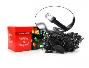 Гірлянда декорування велика 500LED (білий) LED500W-8 (черний провід)