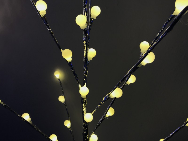 Гірлянда новорічне дерево фольга скло Silver 1,5м 66LED (плитний білий) TREE-1-5-WW-3
