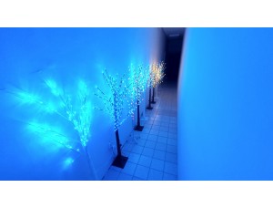 Гірлянда новорічне дерево біле White 1,5 100 LED (синій) TREE-1-5-B