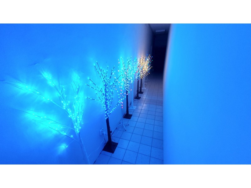 Гірлянда новорічне дерево біле White 1,5 100 LED (синій) TREE-1-5-B