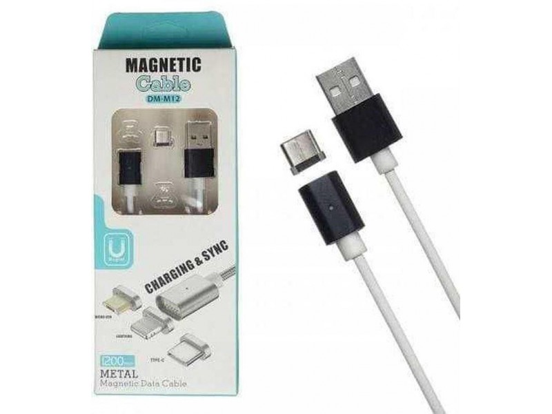 Магнітний кабель Magnetic Dable DM12 Lightning usb iphone 1м для айфону