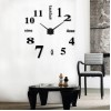 Великий 3D Годинник на стіну домашній 90 см Цифри ZH01510 BLACK чорні