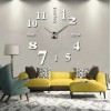 Великий 3D Годинник на стіну домашній 90 см Цифри ZH01510 SILVER срібло