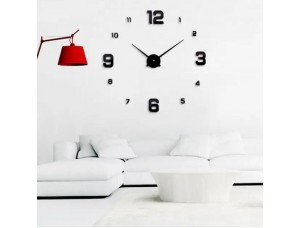 Годинник на стіну великий домашній DIY Clock чорний 55см діаметр