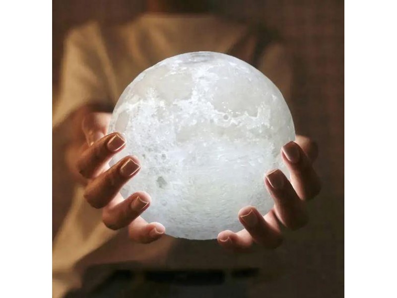 Лампа місяць нічник 3D RGB з пультом д/в та аккумулятором