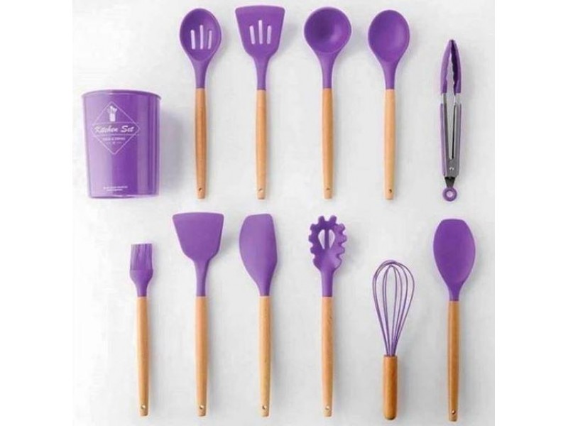 Набір кухонного приладдя 12 предметів Kitchen Set фіолетовий